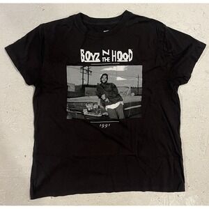 Mad‎ Engine Boyz N The Hood T-Shirt Women Large Graphic Print Logo Faded